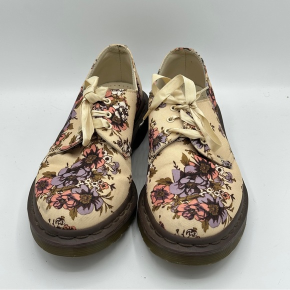 DR. MARTENS Lester Beige Wild Rose Floral Canvas Oxford - Picture 3 of 8